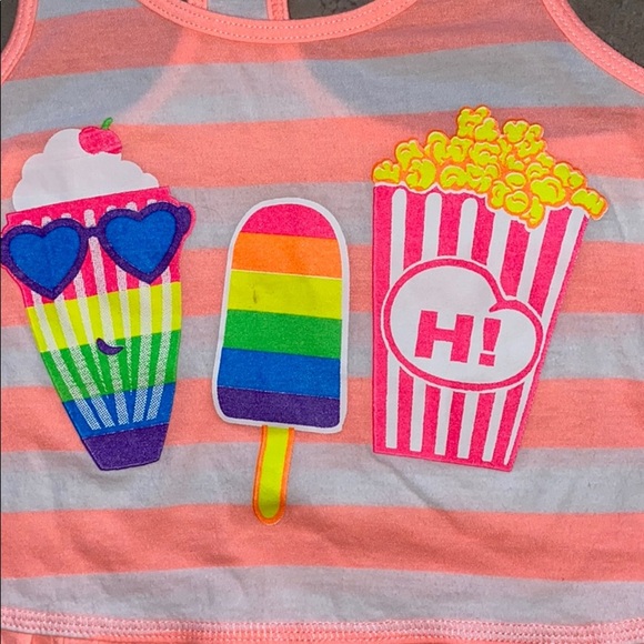 Kavio! Girls Neon Orange Striped Coverup - Picture 2 of 4